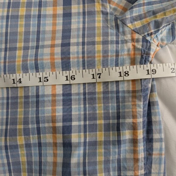 Vineyard Vines Slim-Fit Whale Shirt Men's Small Button-Down Blue Orange Plaid - Picture 13 of 13